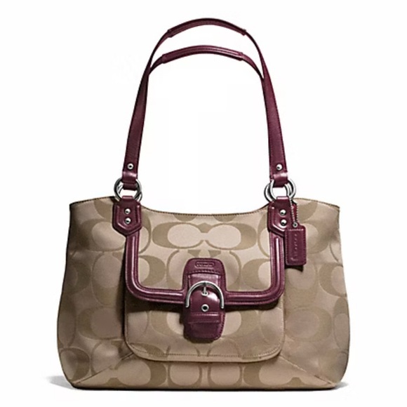 Coach Campbell Signature Belle Carryall Tote Bag Purse F25294 - Picture 1 of 9